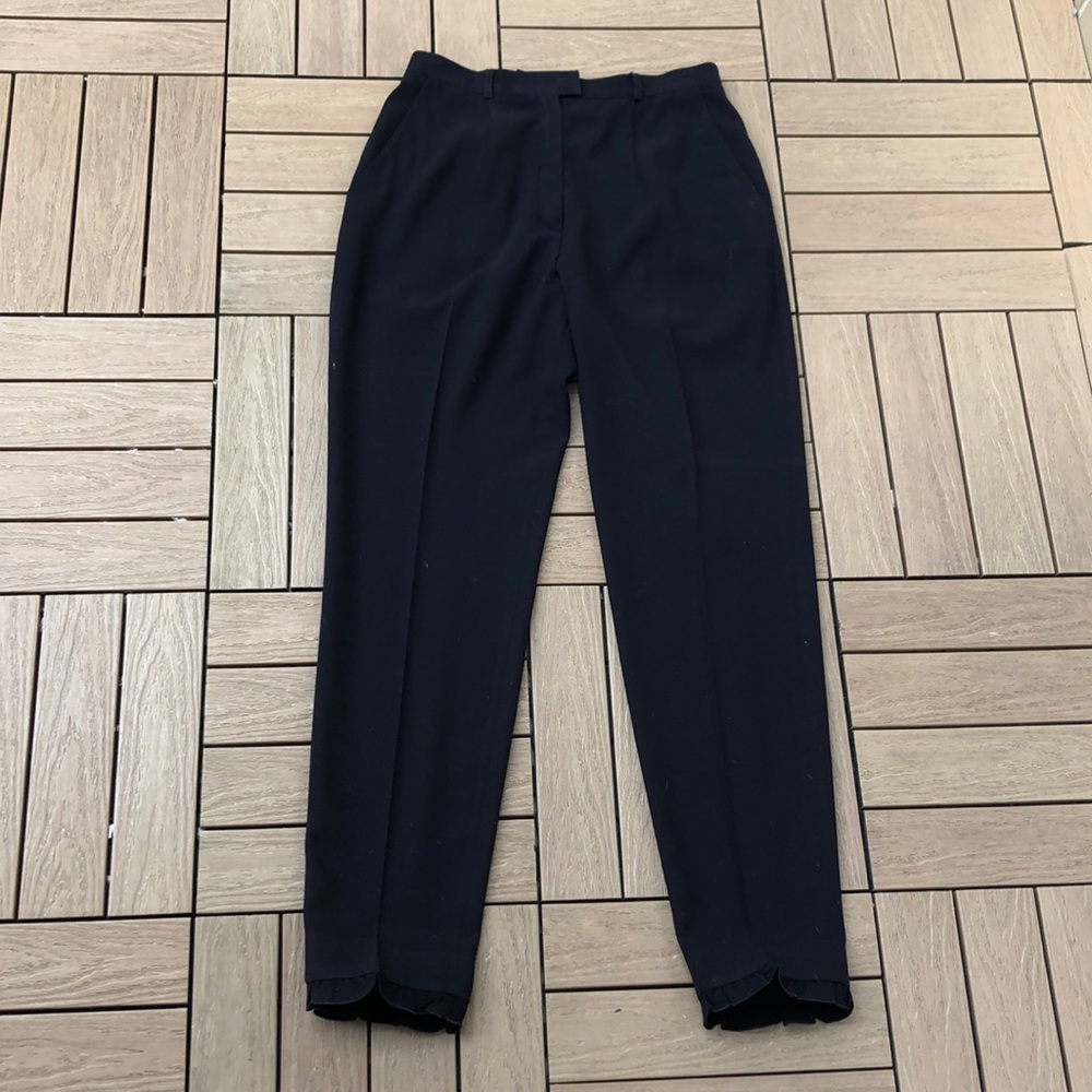 Escada by  Margaretha Ley black wool high waisted pants